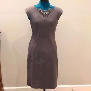 Banana Republic Structured Grey Pointe Sheath Cap Sleeved Dress 6